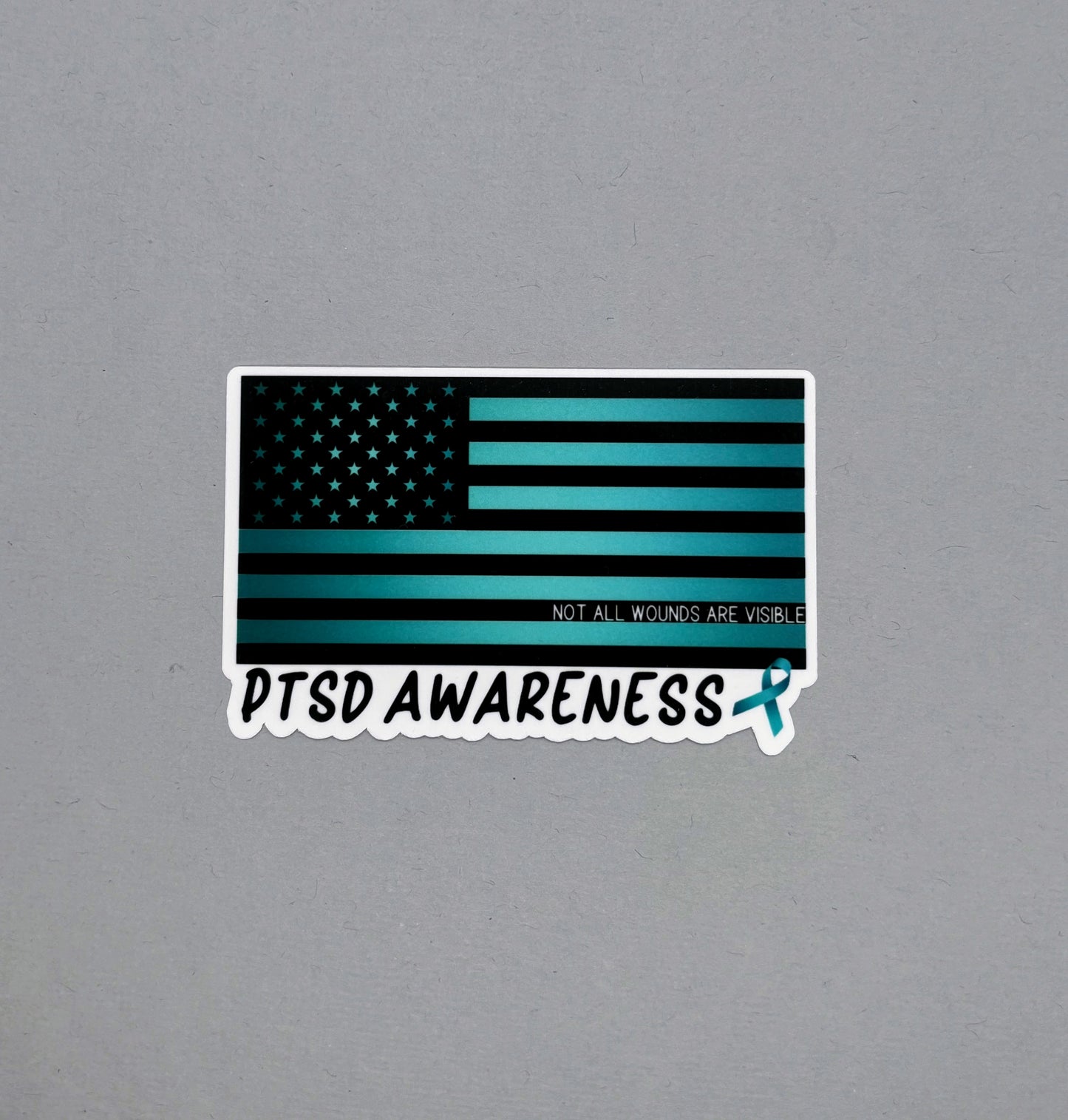 PTSD Awareness American Flag Sticker