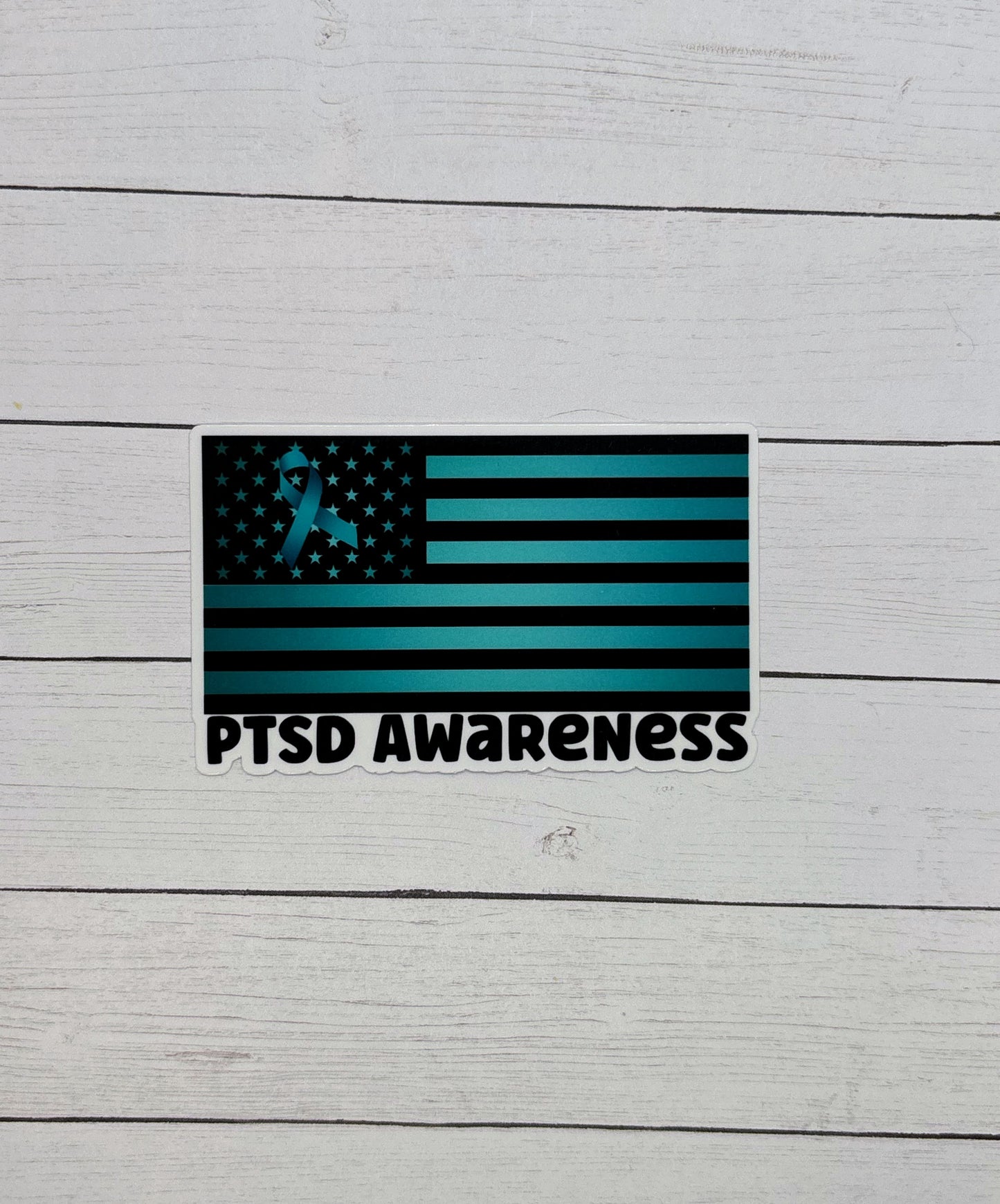 PTSD Awareness American Flag Sticker