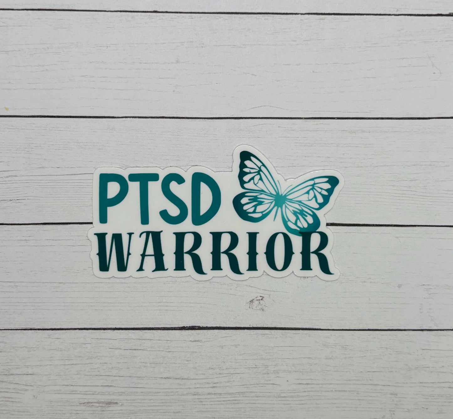 PTSD Warrior Butterfly Sticker