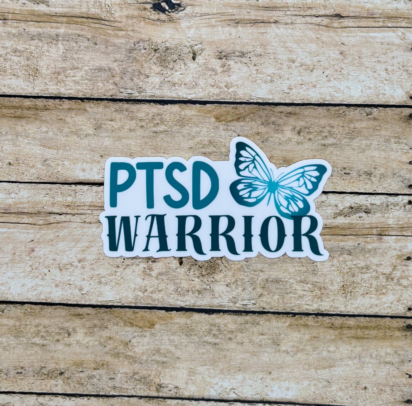 PTSD Warrior Butterfly Sticker