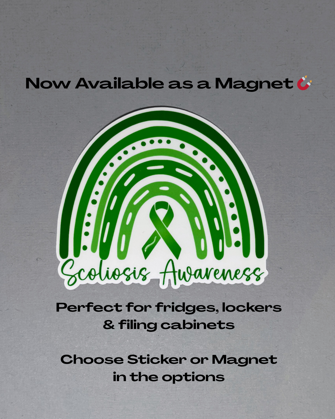 Scoliosis Awareness Rainbow Sticker or Magnet