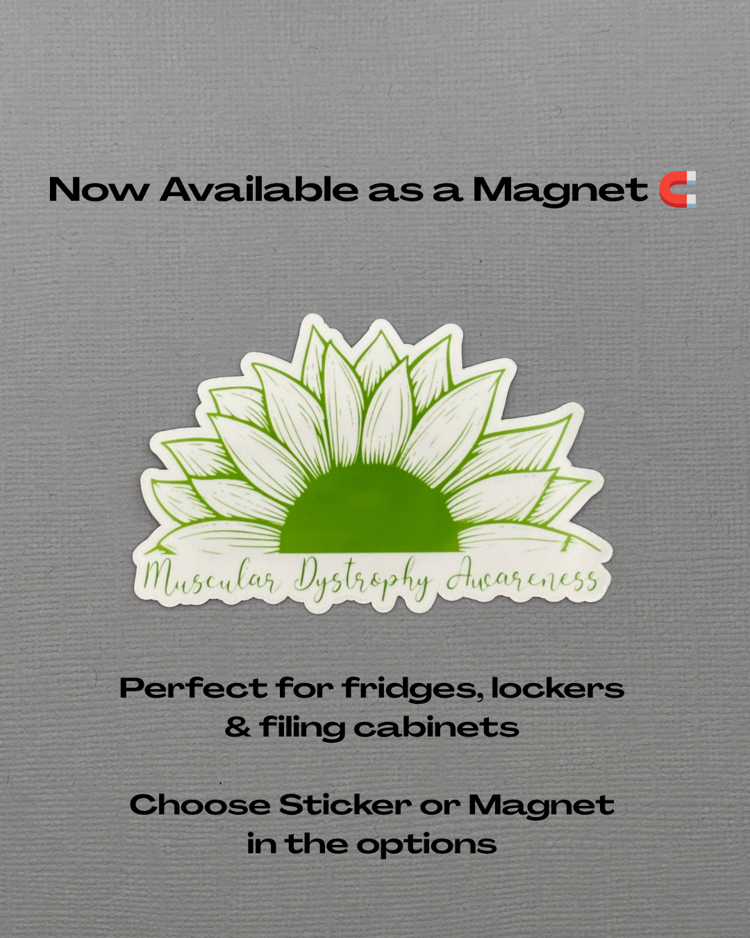 Muscular Dystrophy Awareness Sunflower Sticker or Magnet