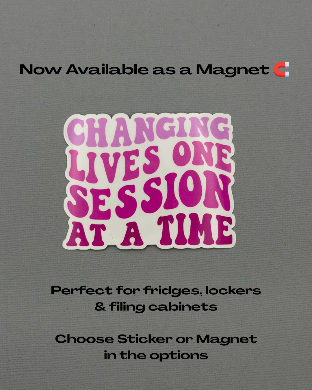 Changing Lives One Session at a Time Sticker or Magnet