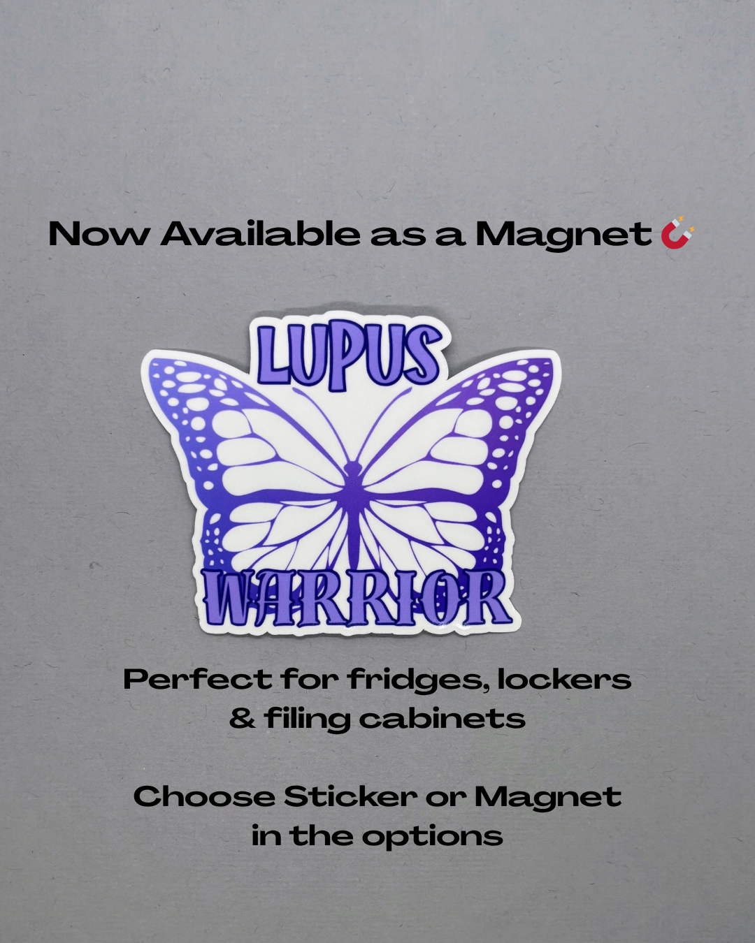 Lupus Warrior Butterfly Sticker or Magnet