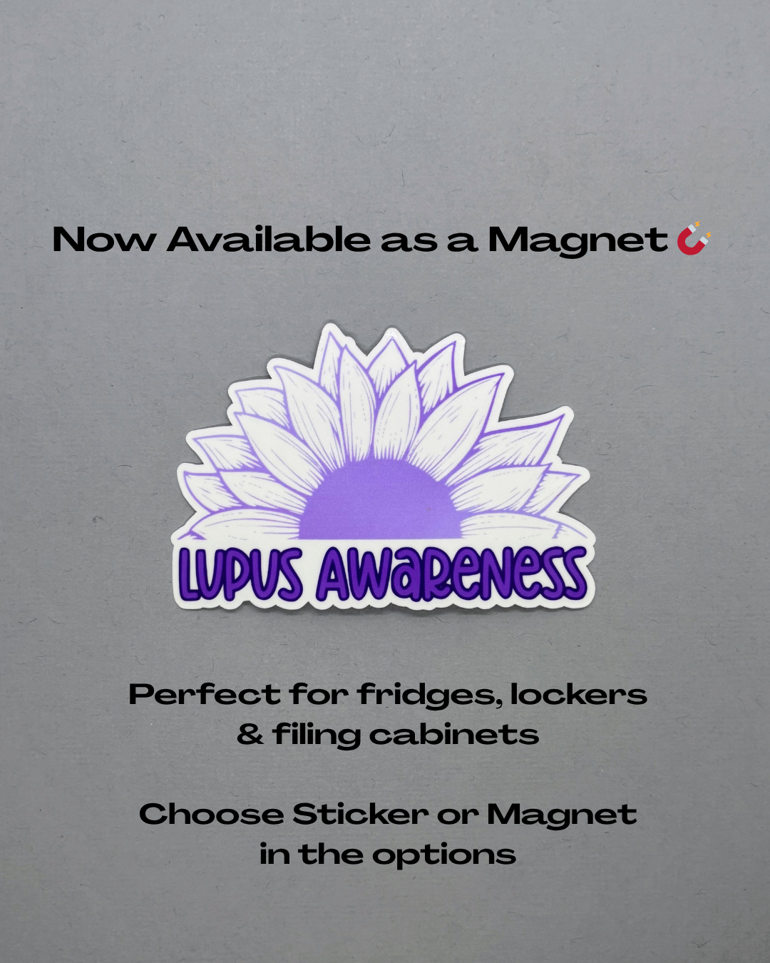 Lupus Awareness Sunflower Sticker or Magnet