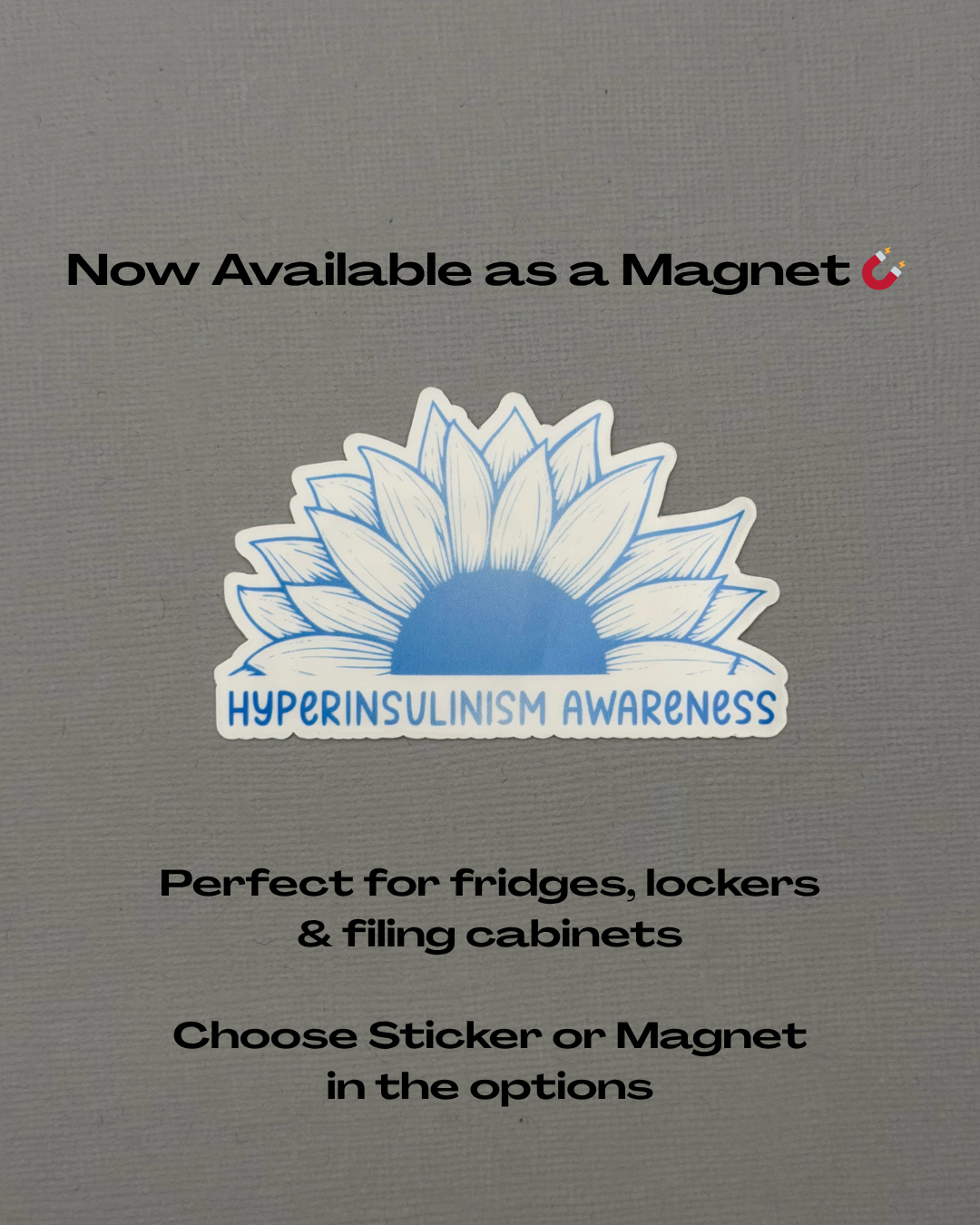 Hyperinsulinism Awareness Sunflower Sticker or Magnet
