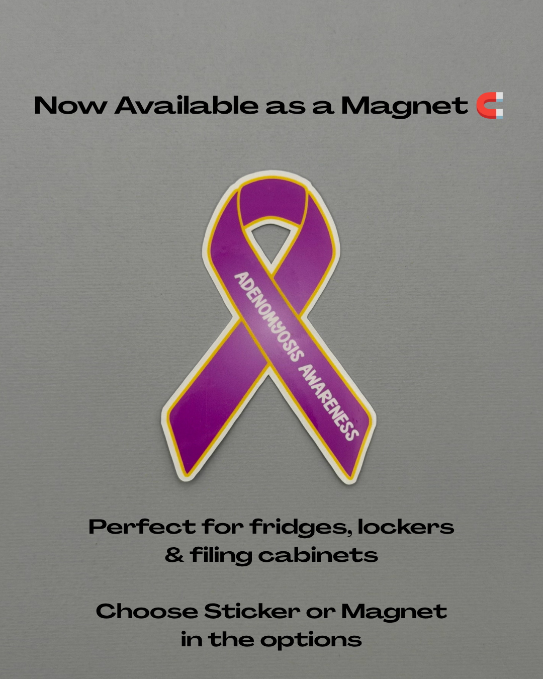 Adenomyosis Awareness Ribbon Sticker or Magnet