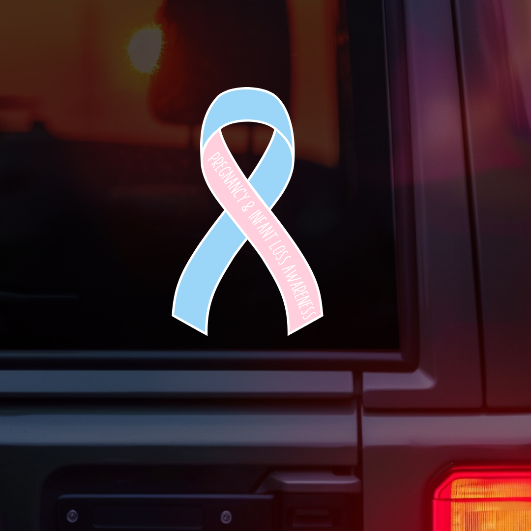 Pregnancy & Infant Loss Awareness Ribbon Car Decal