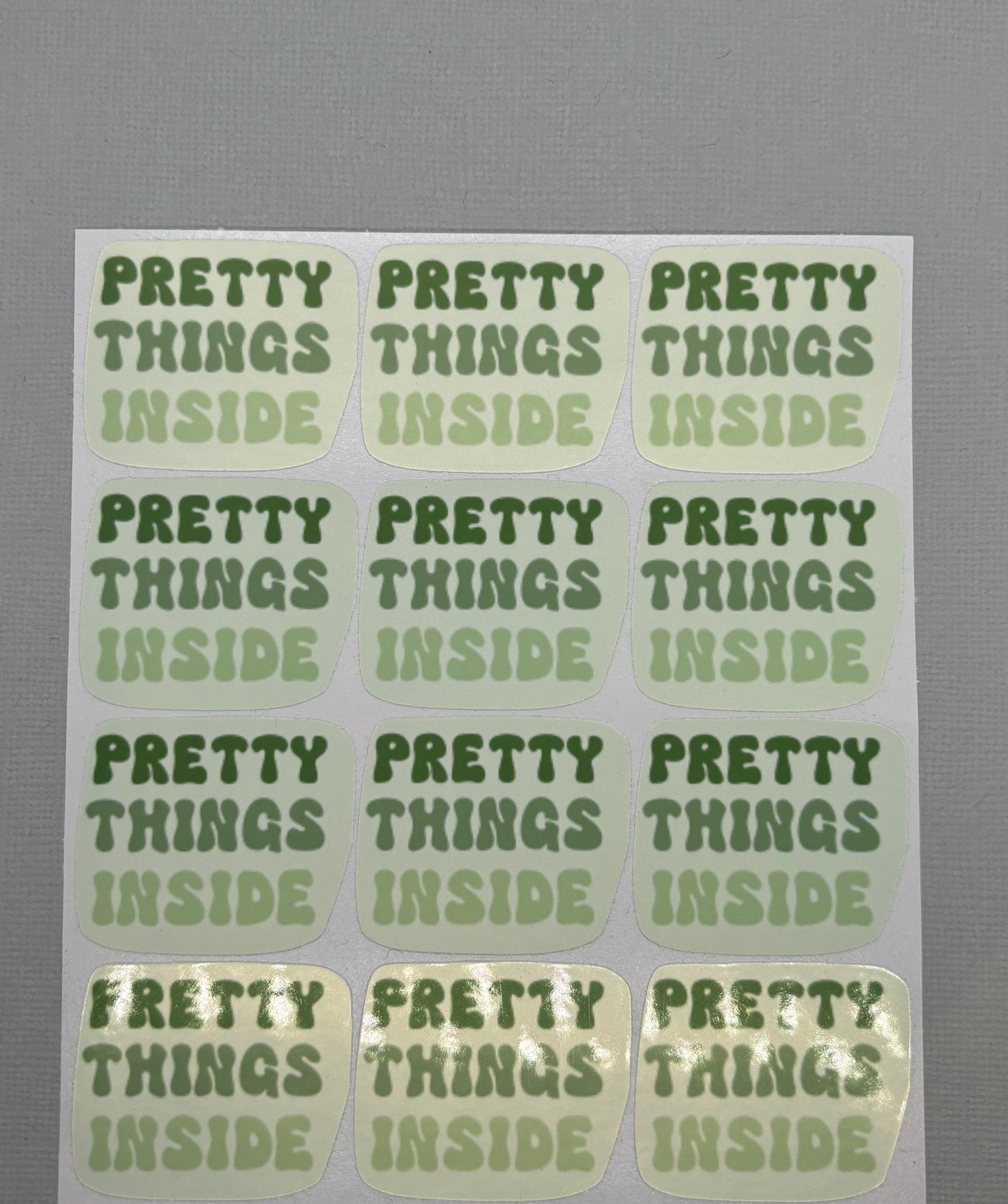 Pretty Things Inside - Green - Packaging Stickers