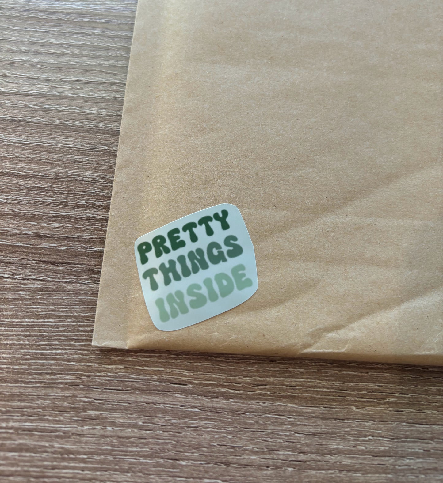 Pretty Things Inside - Green - Packaging Stickers