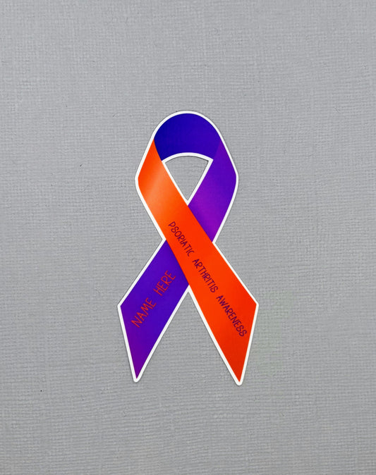 Psoriatic Arthritis Awareness Custom Ribbon Sticker