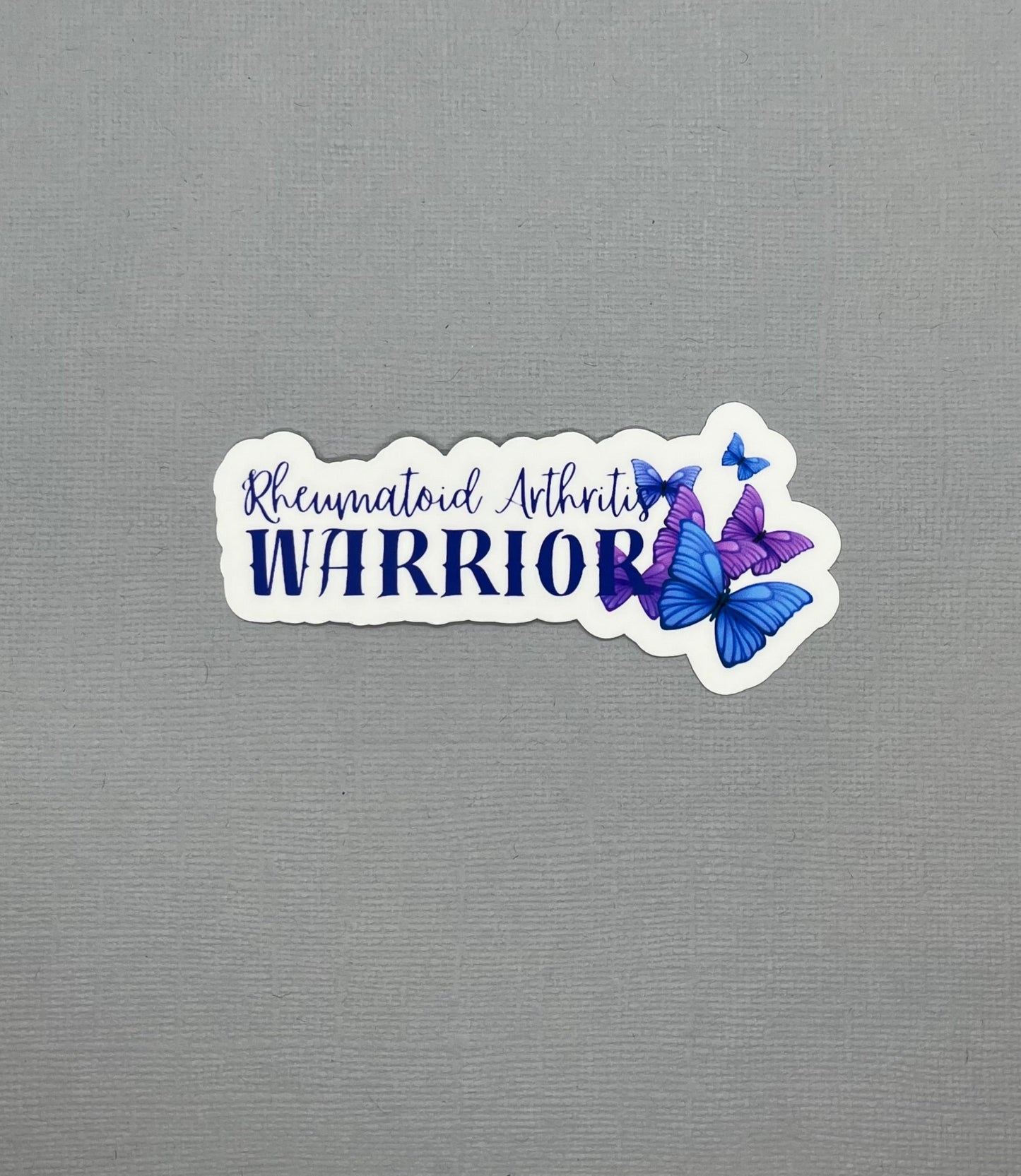 Rheumatoid Arthritis Warrior Purple Blue Butterflies Sticker