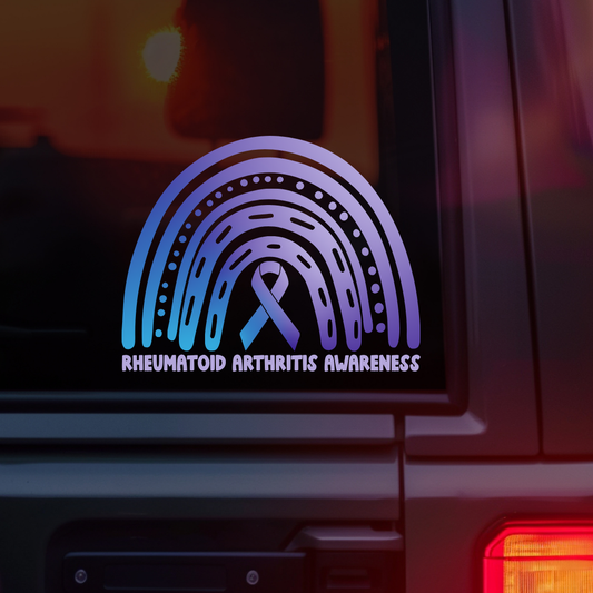 Rheumatoid Arthritis Awareness Rainbow Car Decal