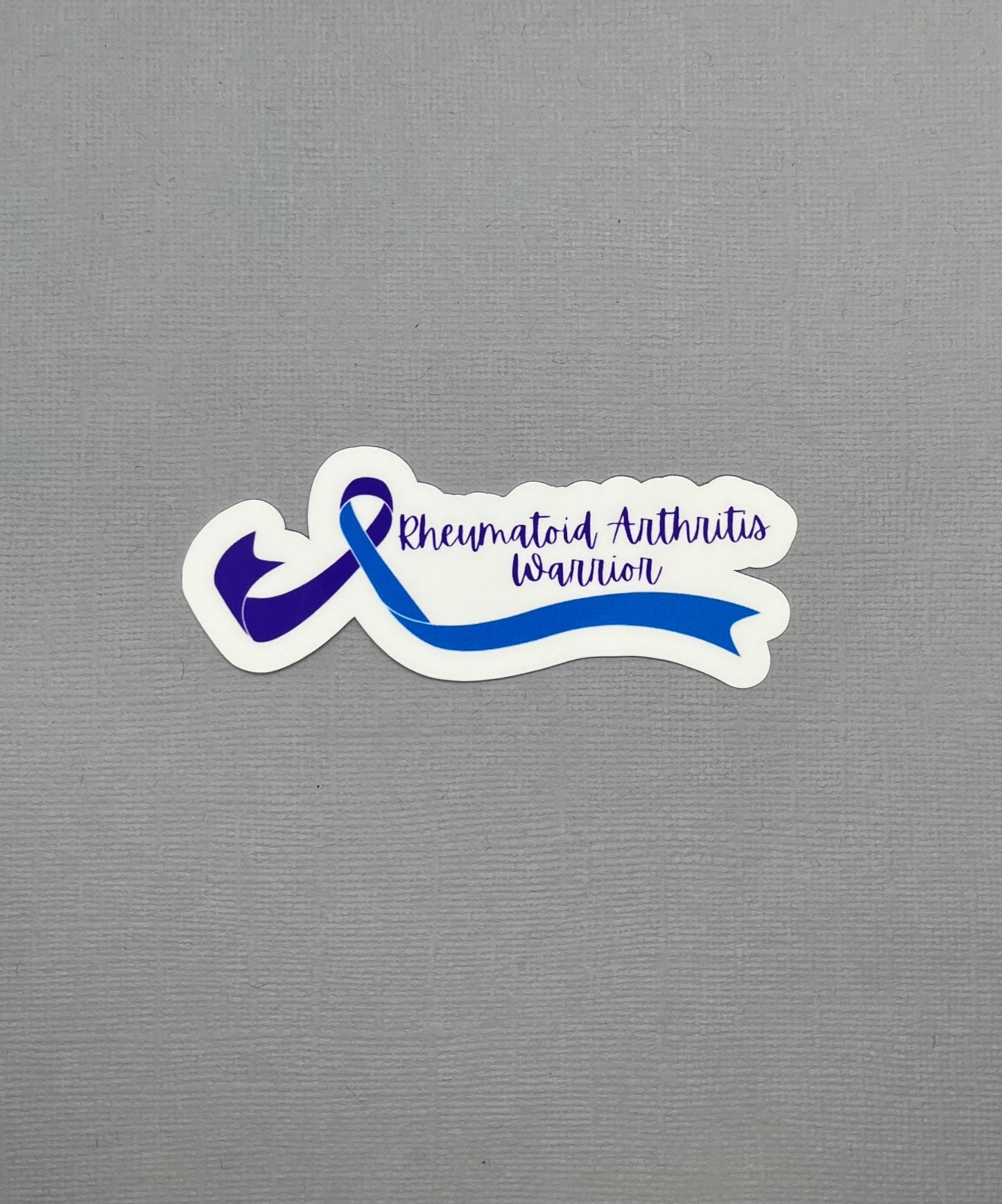 Rheumatoid Arthritis Warrior Purple Blue Ribbon Sticker