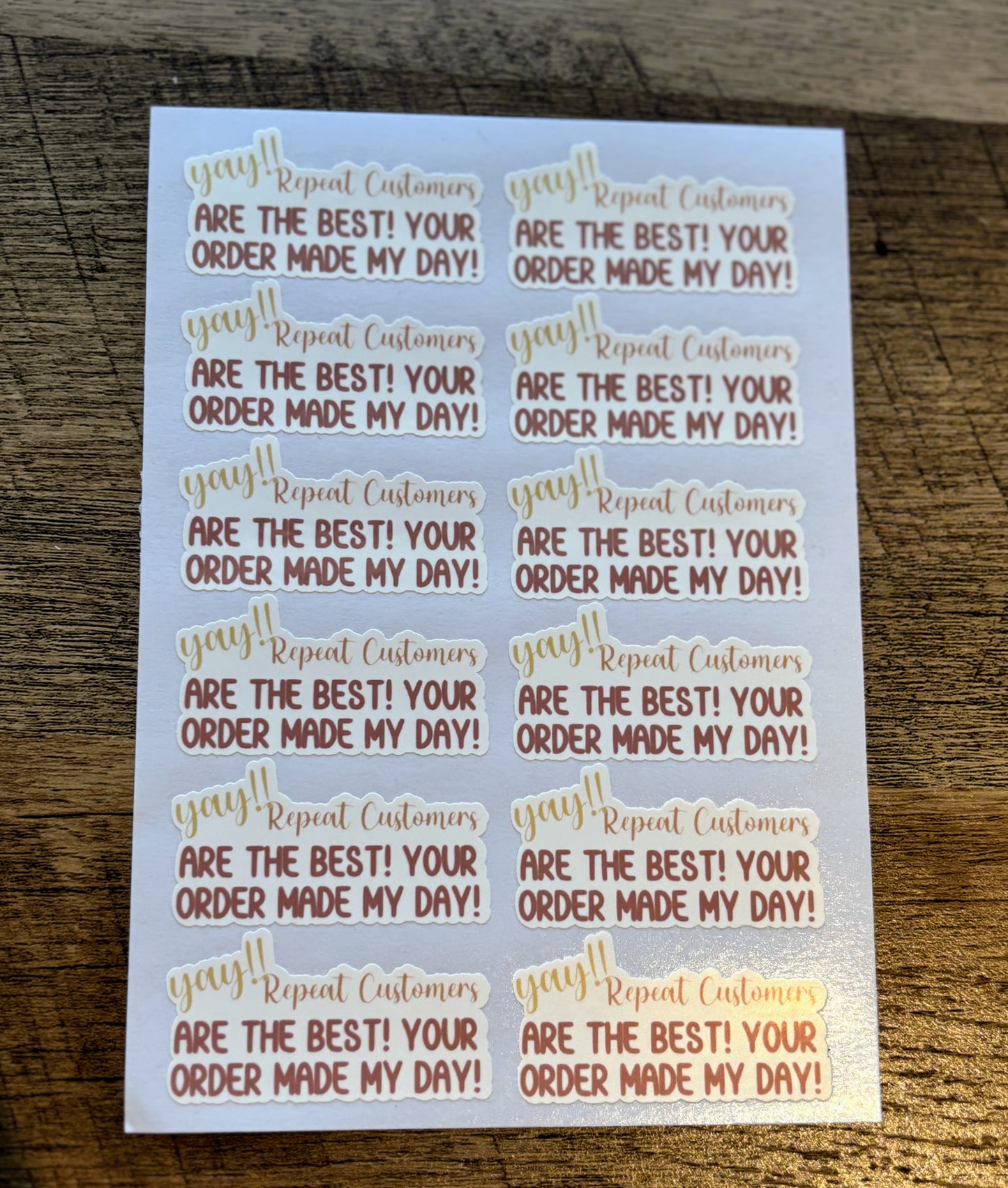 Repeat Customer - Packaging Stickers