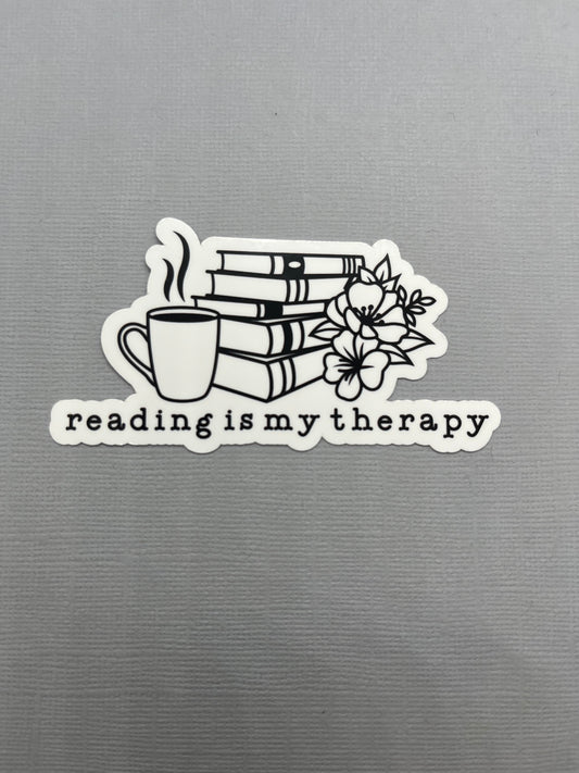 Reading is my Therapy Sticker