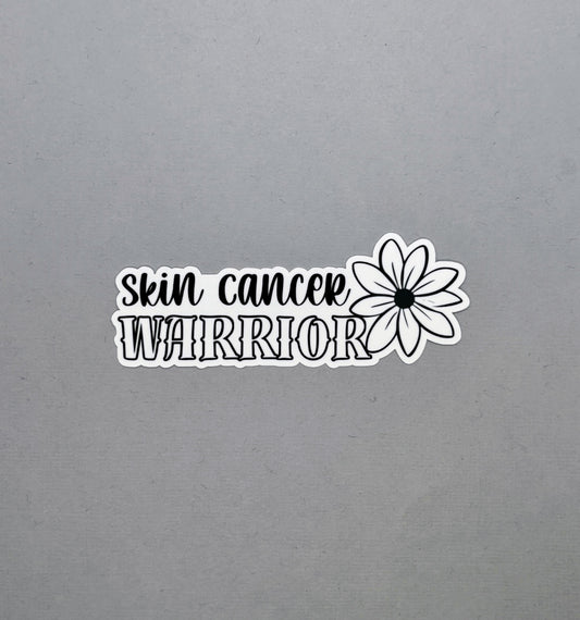 Skin Cancer Warrior Flower Sticker