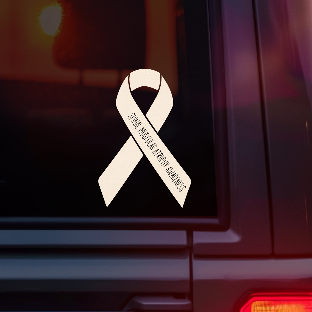 Spinal Muscular Atrophy Awareness Ribbon Car Decal – Made with Monday