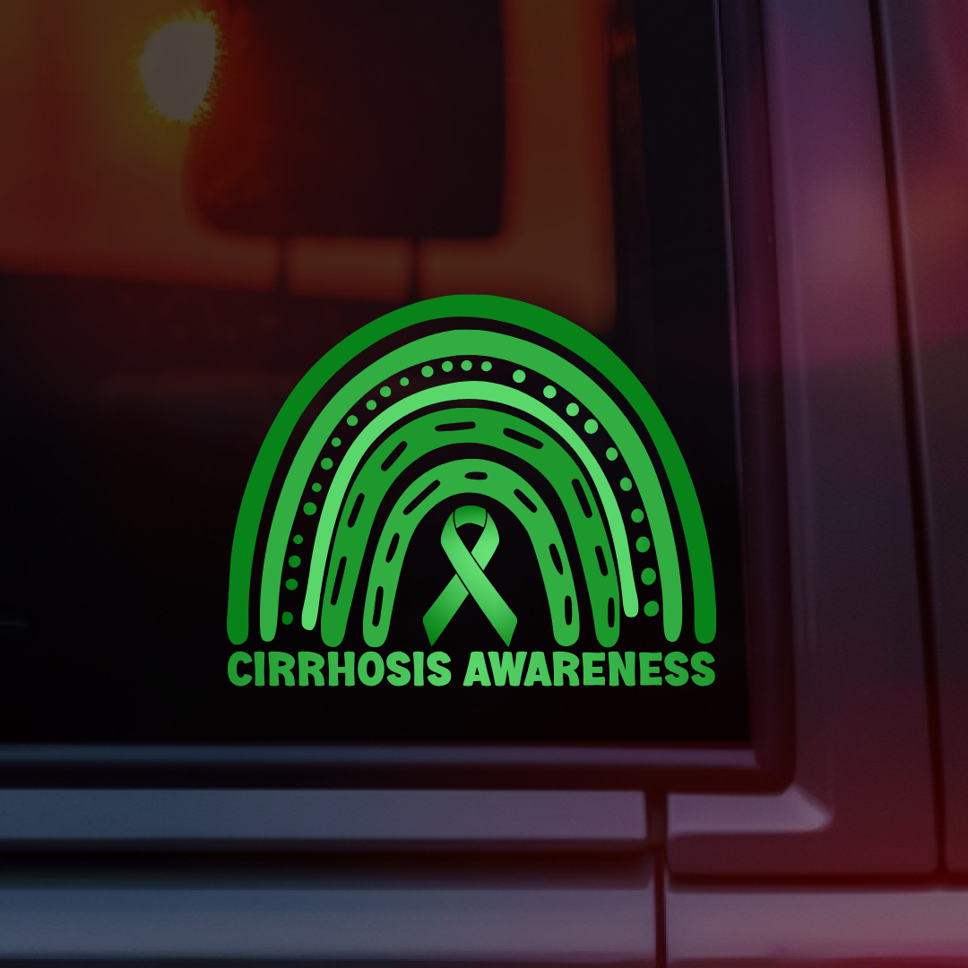 Cirrhosis Awareness Rainbow Car Decal