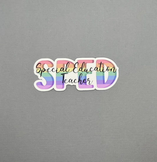 Special Education Teacher Rainbow Sticker