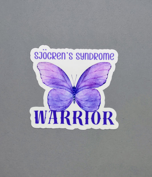 Sjogren's Syndrome Warrior Butterfly Sticker