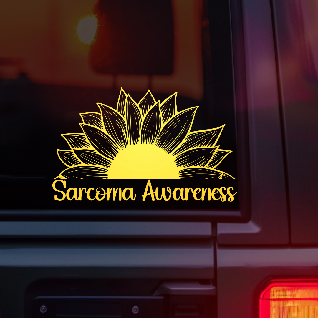 Sarcoma Awareness Sunflower Car Decal