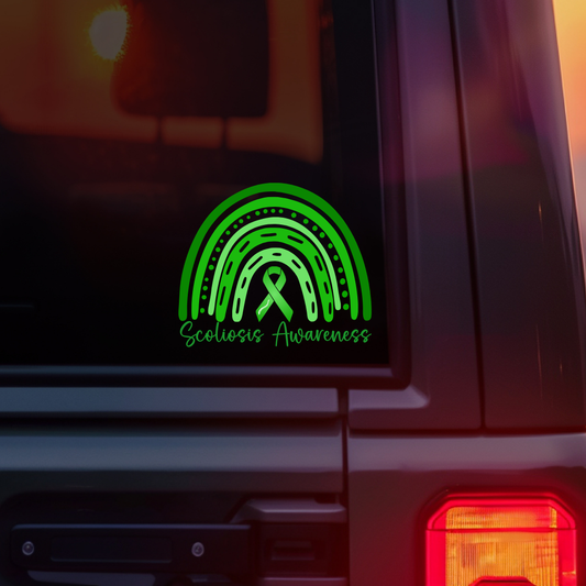 Scoliosis Awareness Rainbow Car Decal