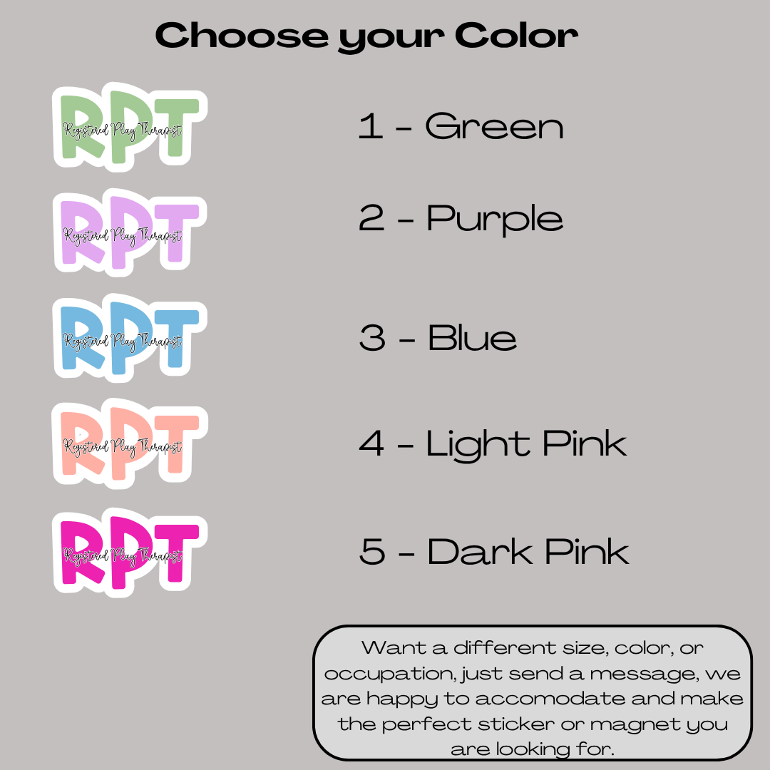 Registered Play Therapist RPT Sticker or Magnet