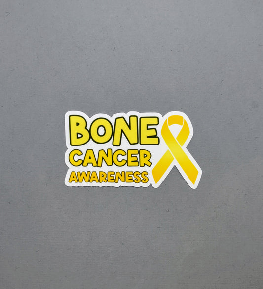 Bone Cancer Awareness with Ribbon Sticker