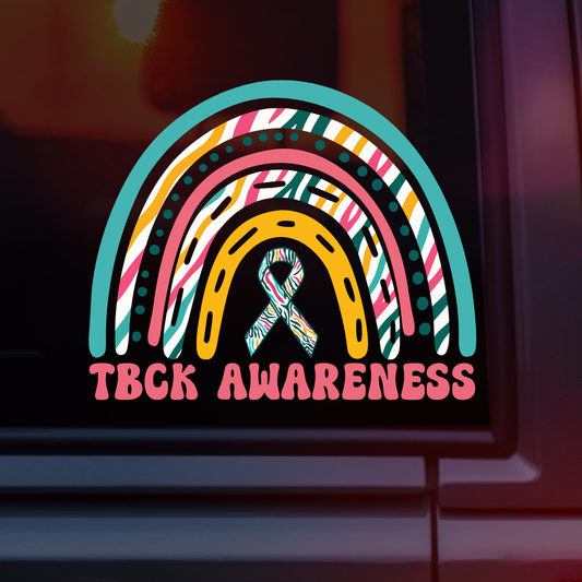PCOS Awareness Rainbow Car Decal