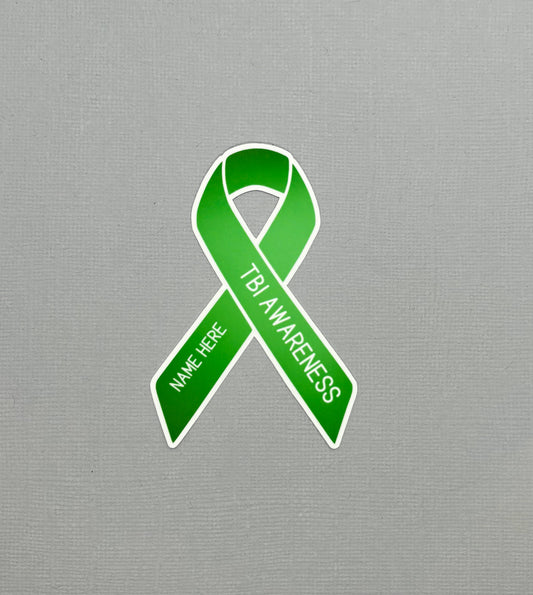 TBI (Traumatic Brain Injury) Awareness Custom Ribbon Sticker