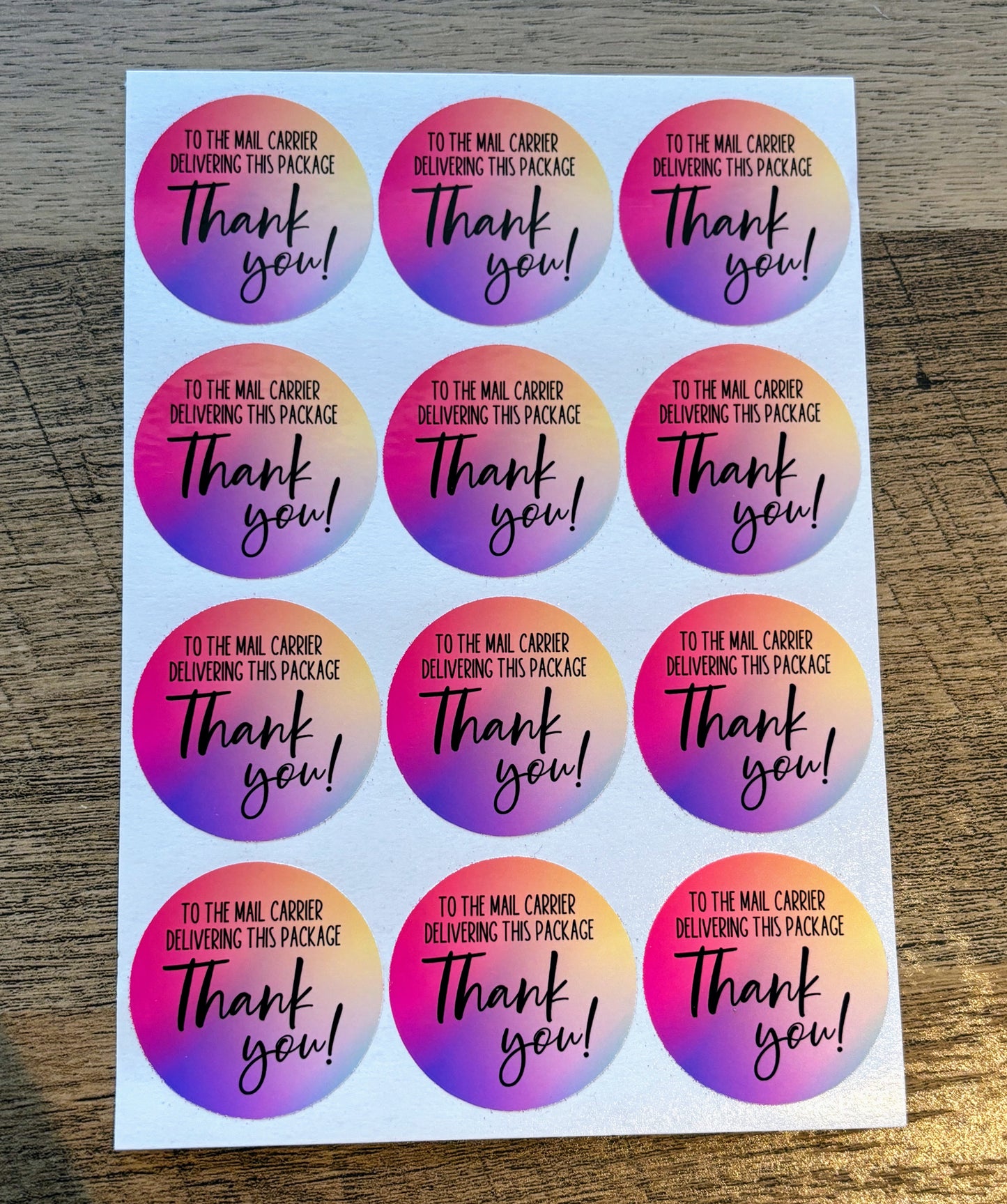 Thank you Mail Carrier Small Business Packaging Stickers