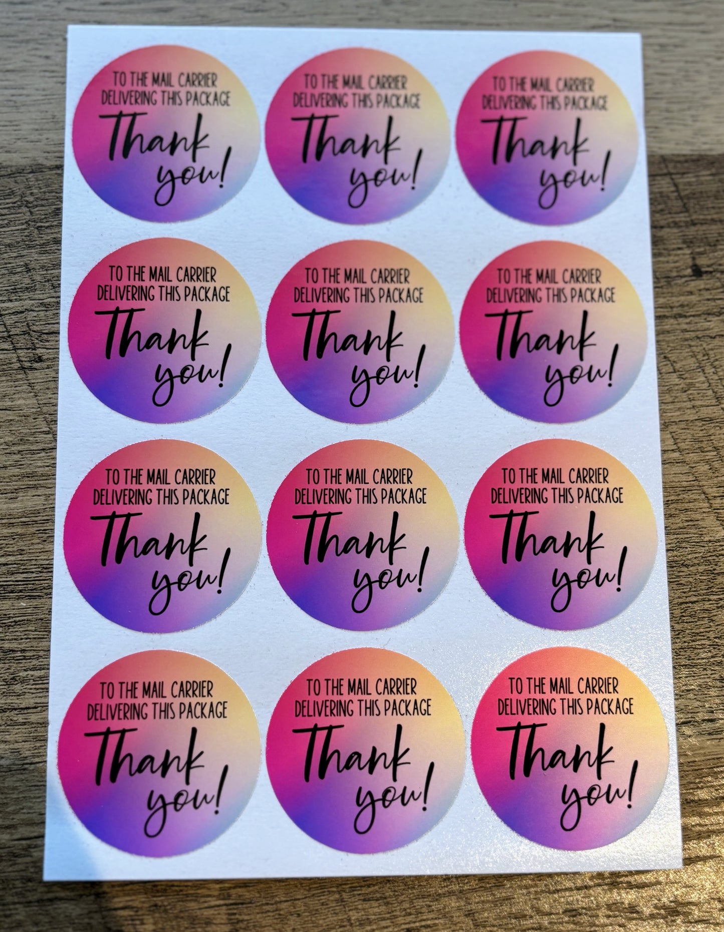 Thank you Mail Carrier Small Business Packaging Stickers