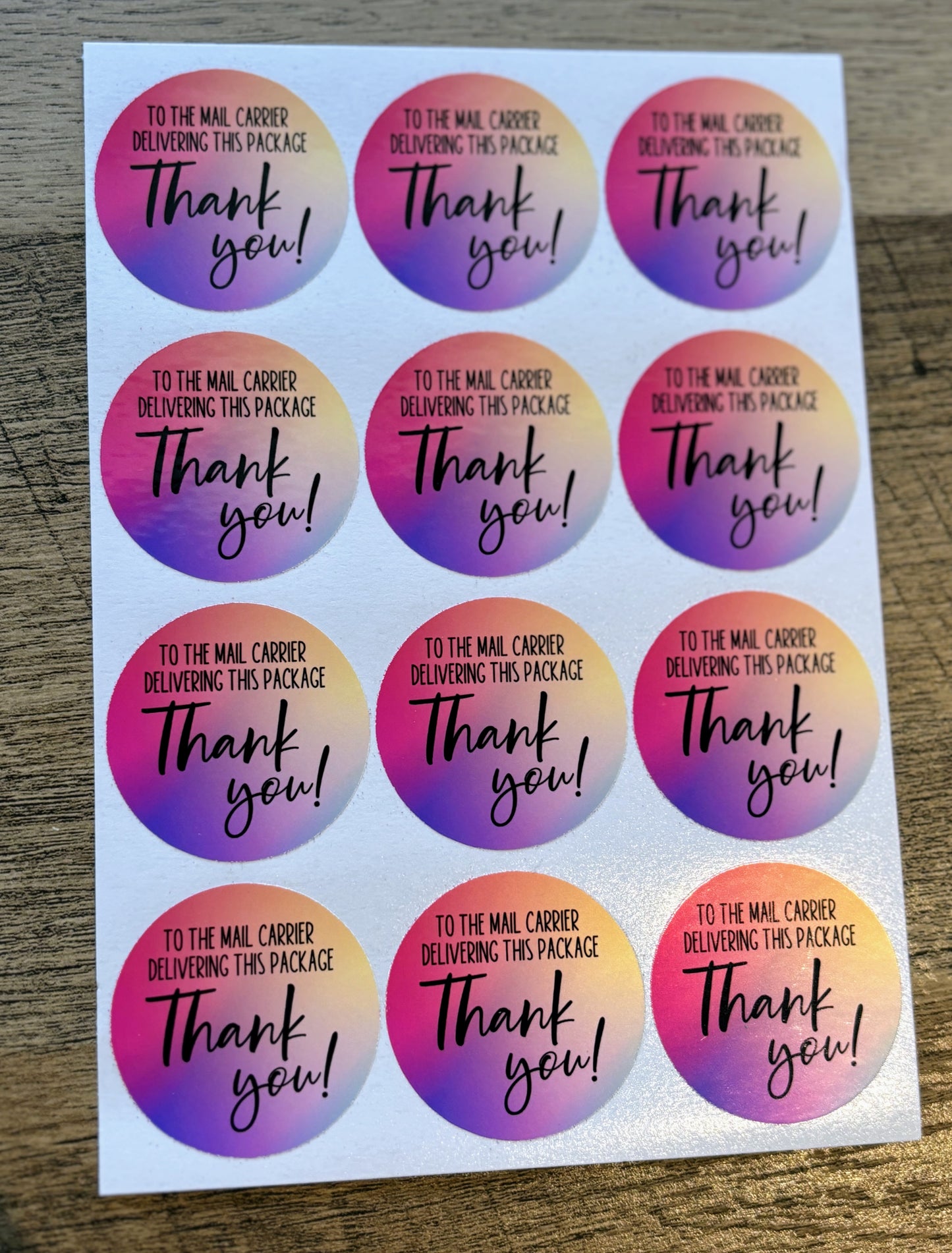 Thank you Mail Carrier Small Business Packaging Stickers