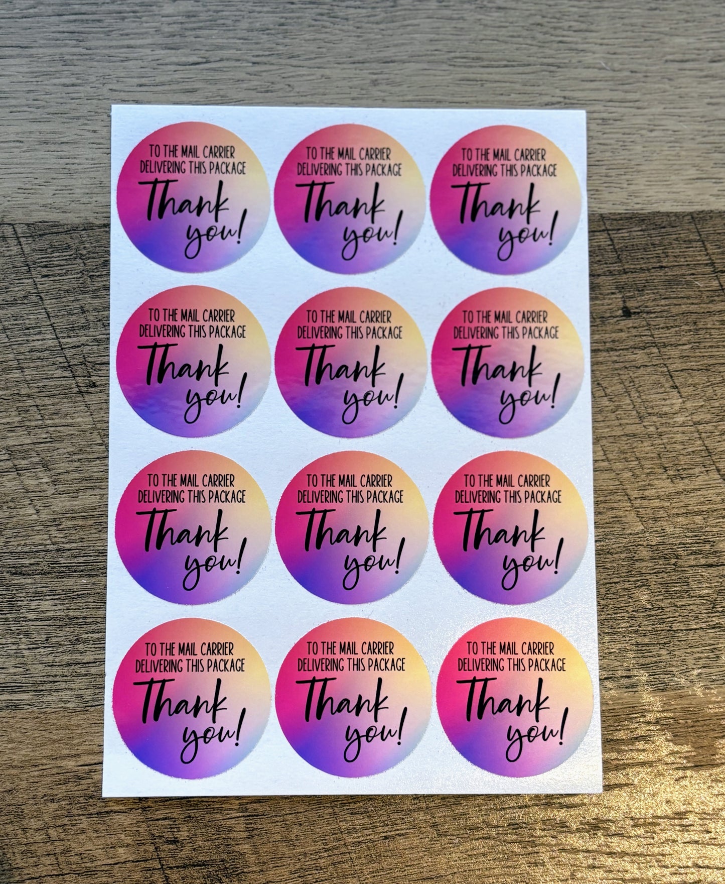 Thank you Mail Carrier Small Business Packaging Stickers