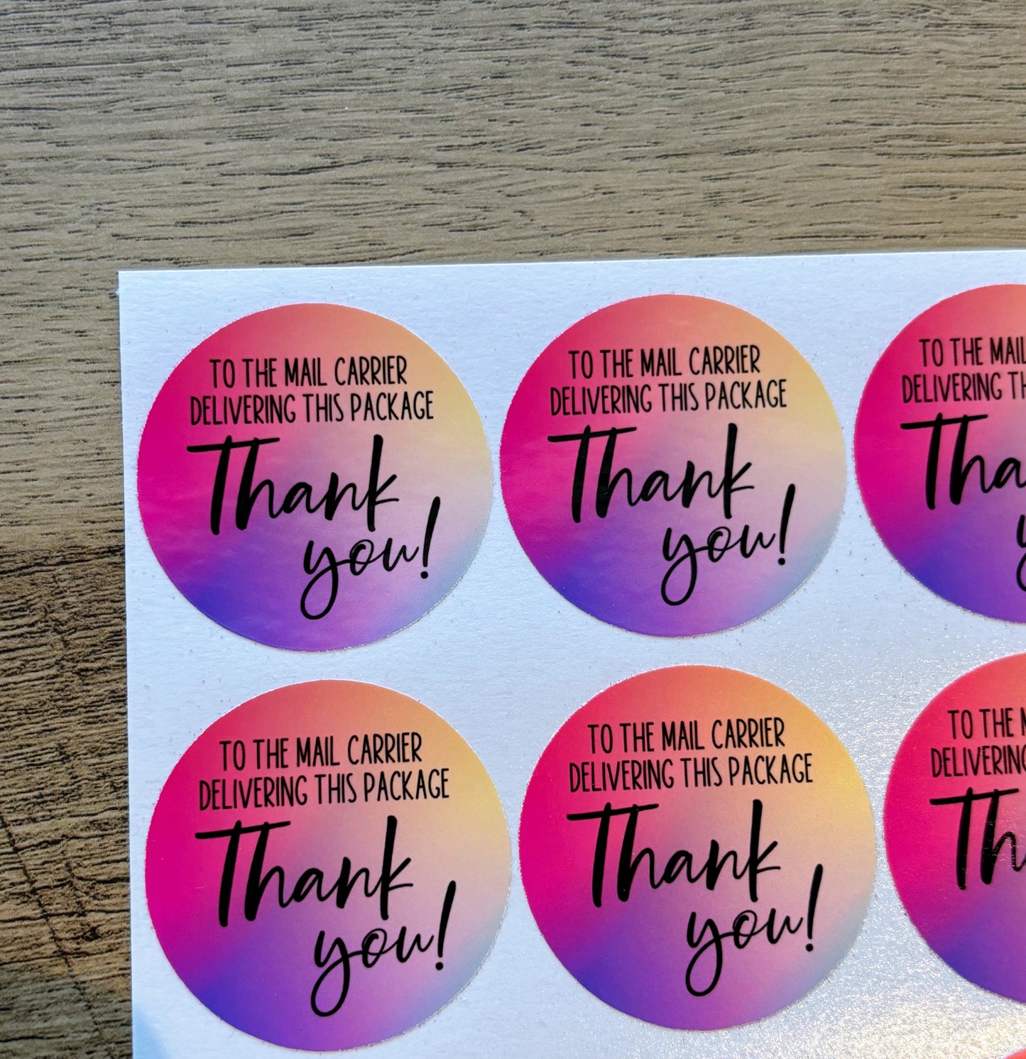 Thank you Mail Carrier Small Business Packaging Stickers