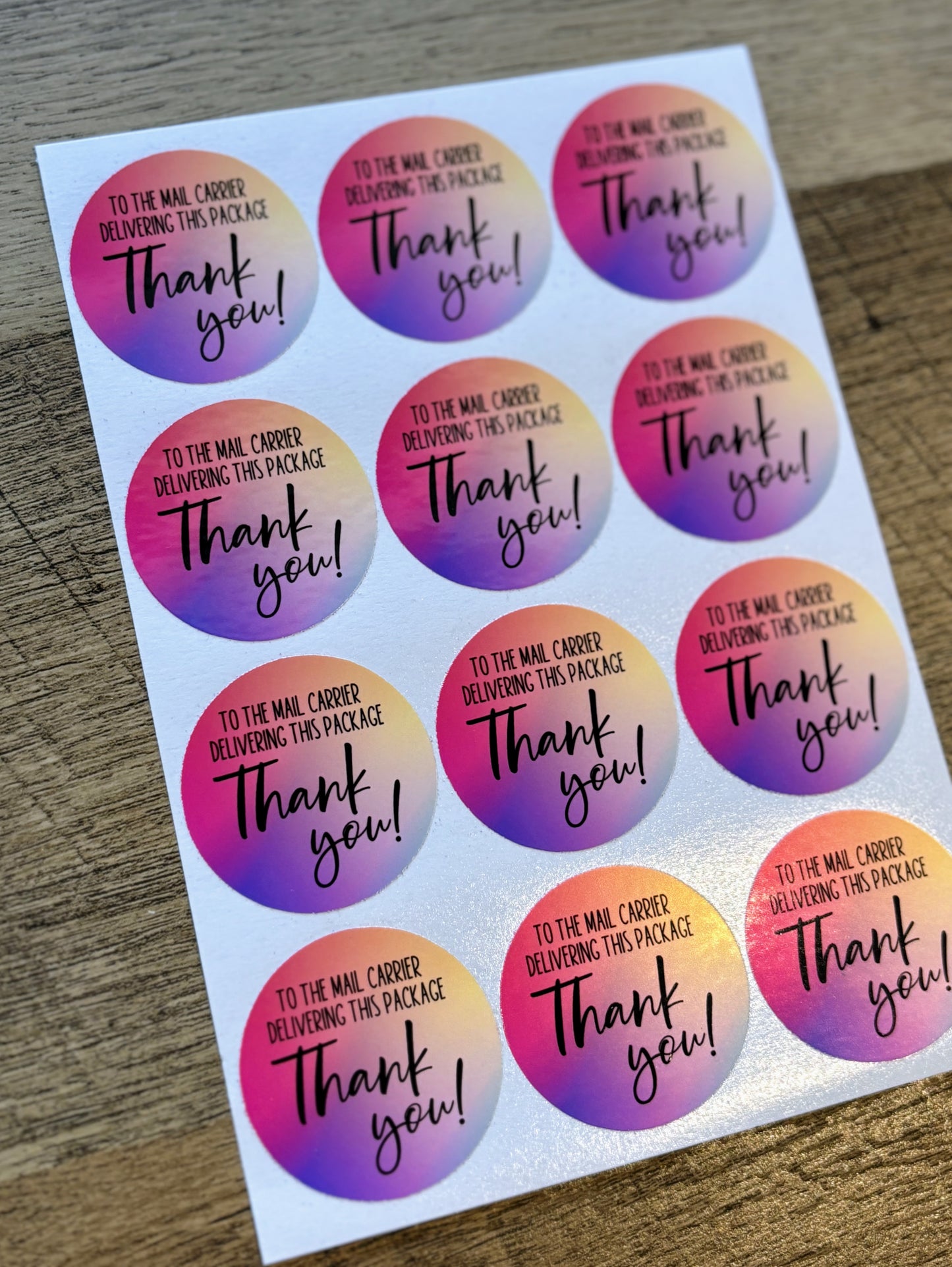 Thank you Mail Carrier Small Business Packaging Stickers