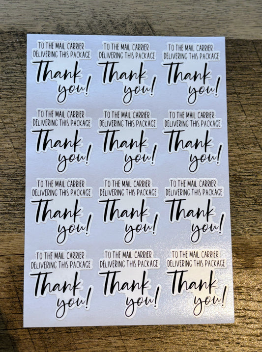 Thank you Mail Carrier Small Business Packaging Stickers