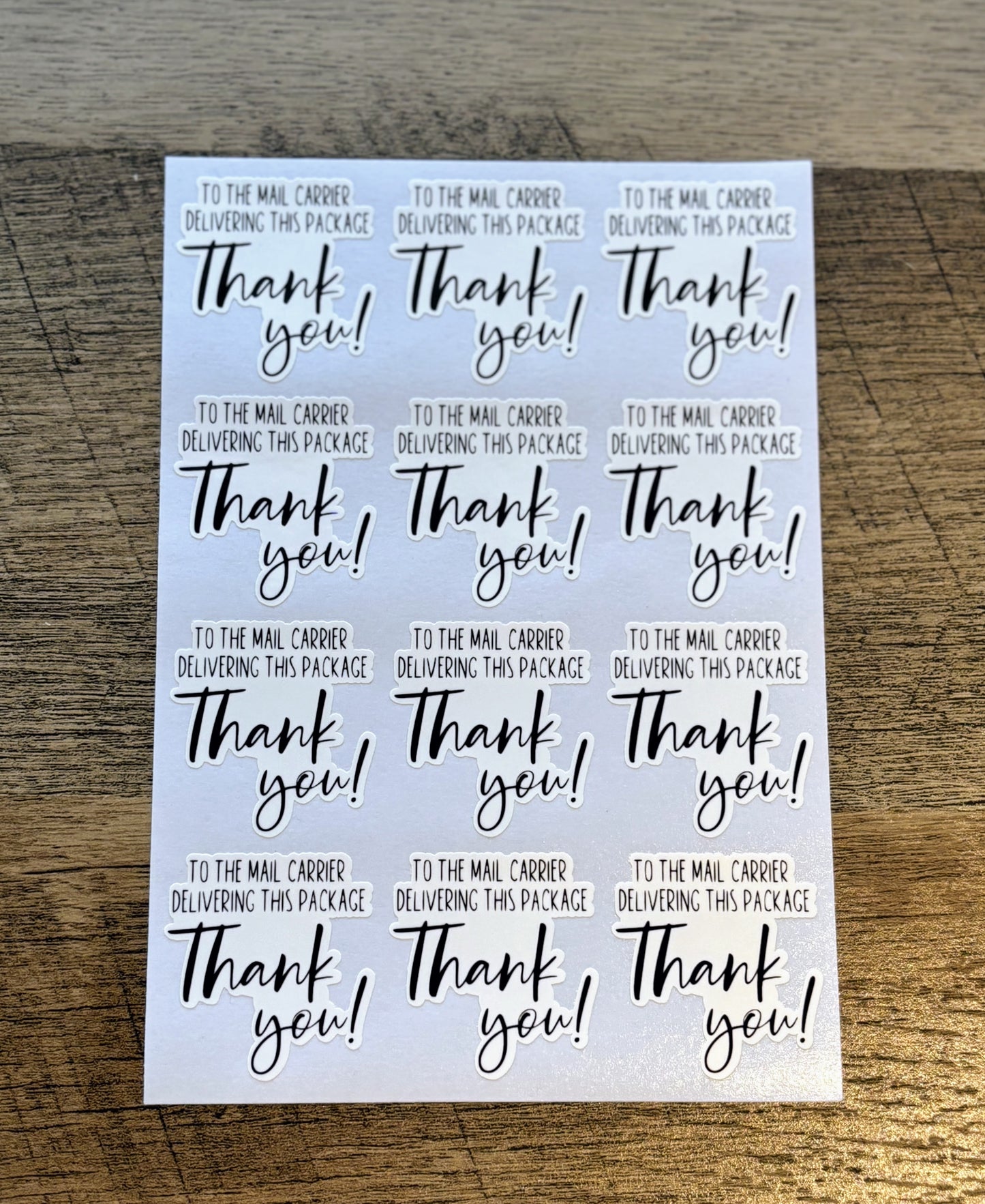 Thank you Mail Carrier Small Business Packaging Stickers