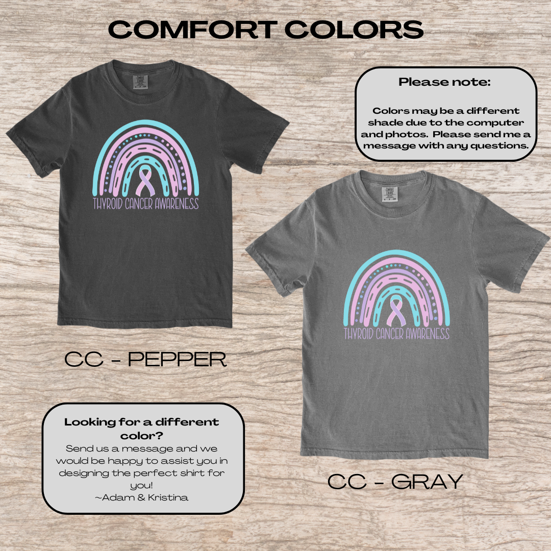 Thyroid Cancer Awareness Rainbow T-Shirt