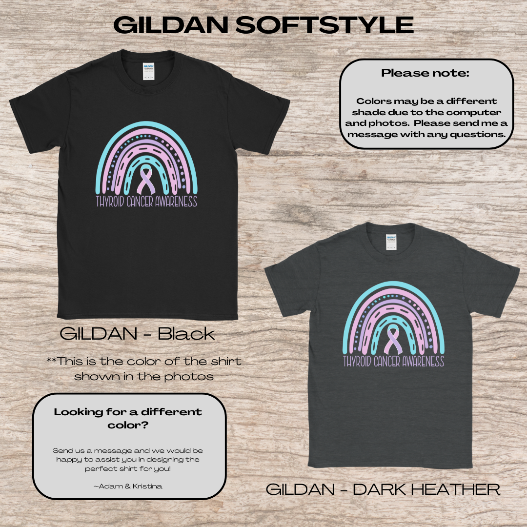 Thyroid Cancer Awareness Rainbow T-Shirt