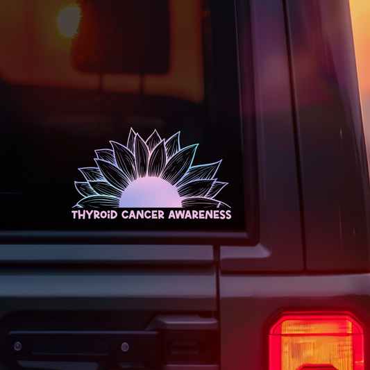 Thyroid Cancer Awareness Sunflower Car Decal