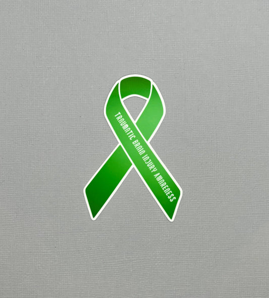 Traumatic Brain Injury Awareness Ribbon Sticker