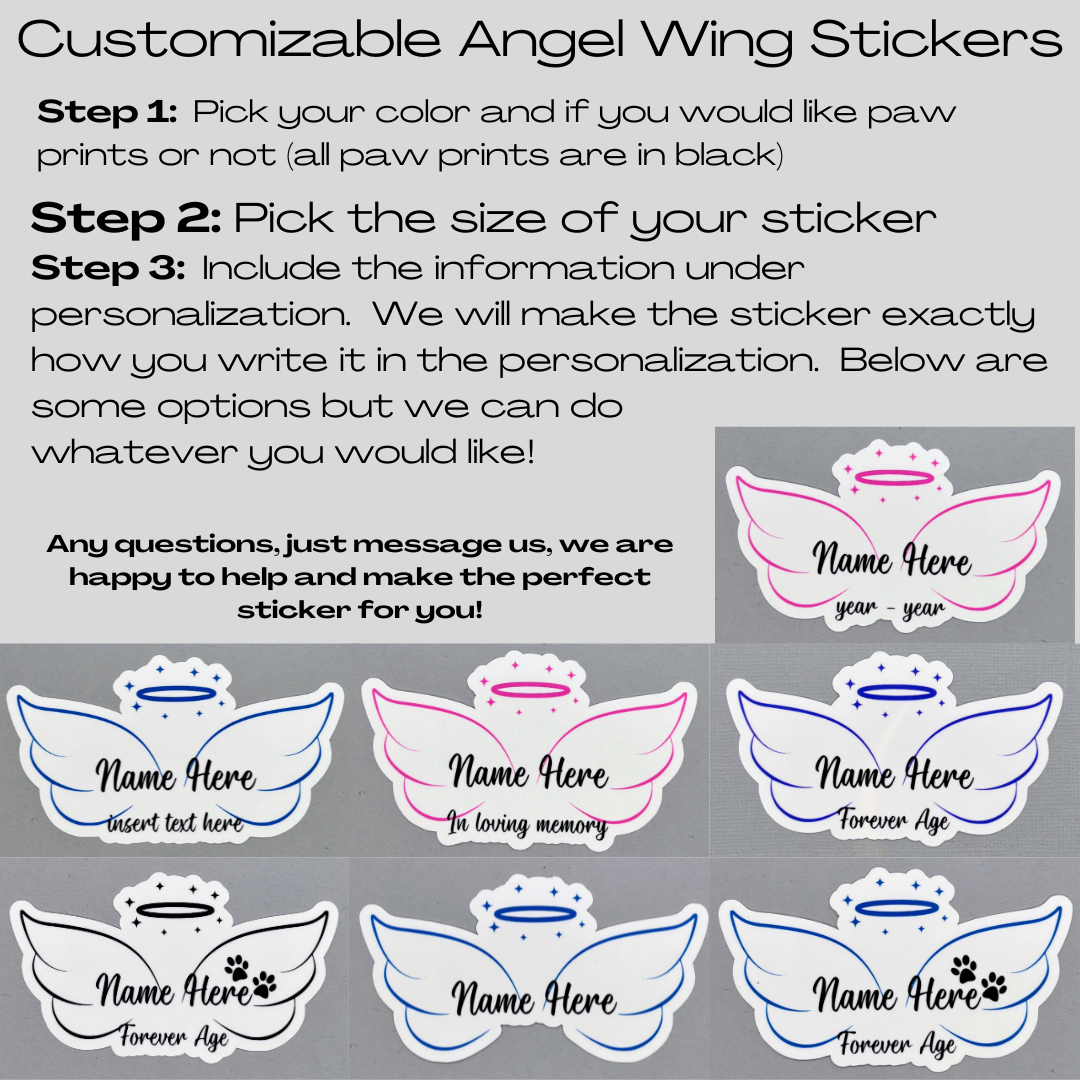 Customizable Angel Wing Sticker