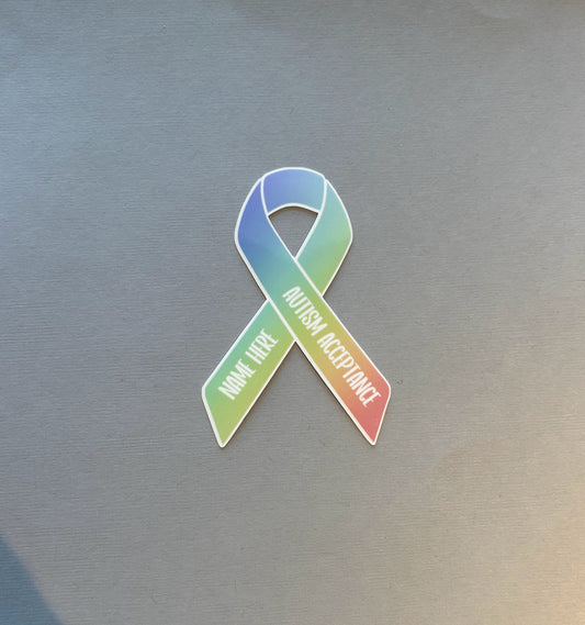 Autism Acceptance Custom Ribbon Sticker