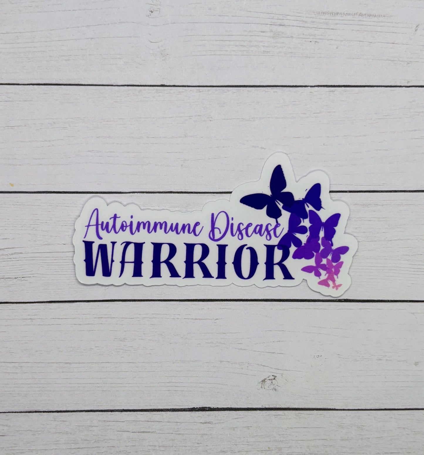 Autoimmune Disease Warrior Butterflies Sticker