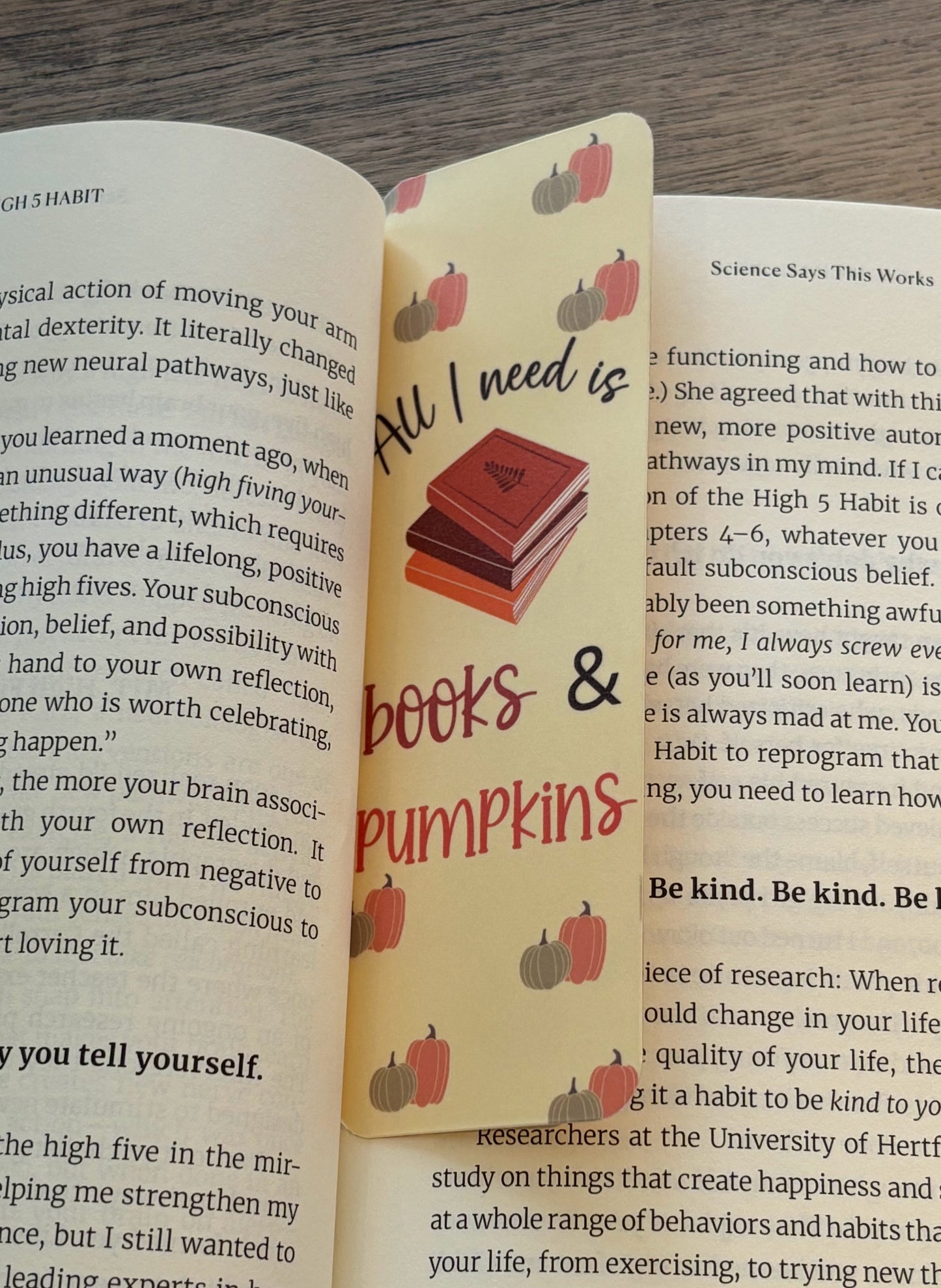 All I need is Books & Pumpkins Bookmark