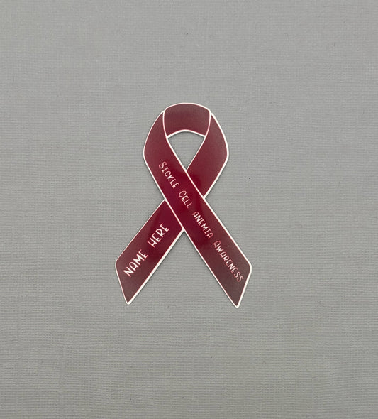 Sickle Cell Anemia Awareness Custom Ribbon Sticker or Magnet