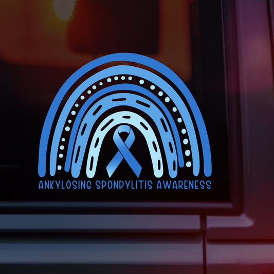 Ankylosing Spondylitis Awareness Rainbow Car Decal