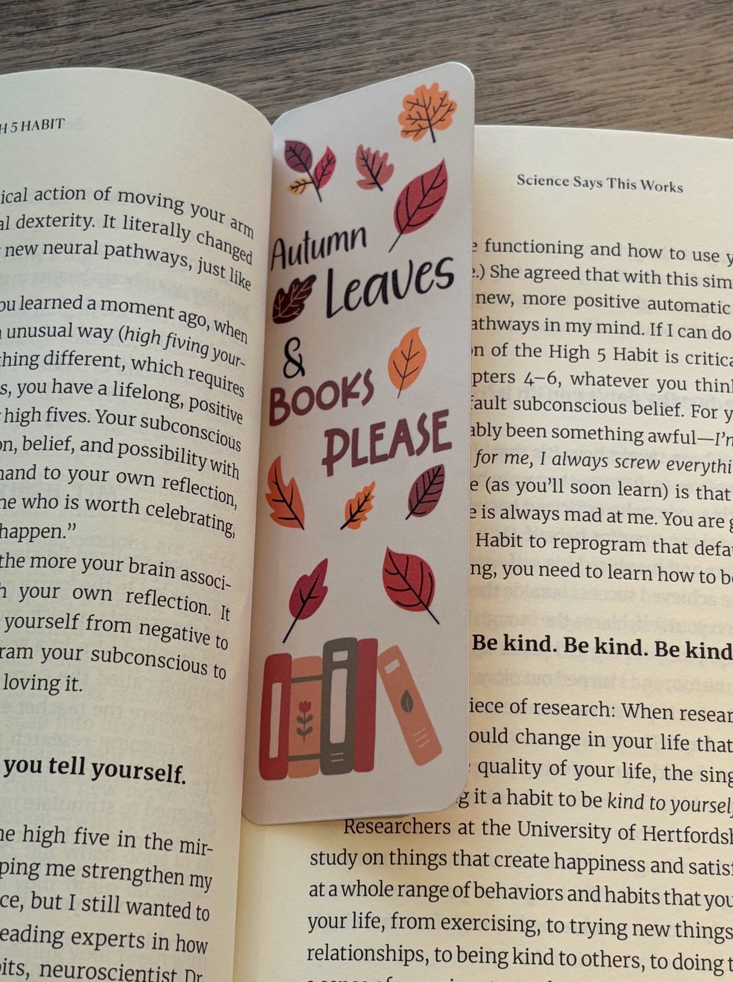 Autumn Leaves & Books Please Bookmark